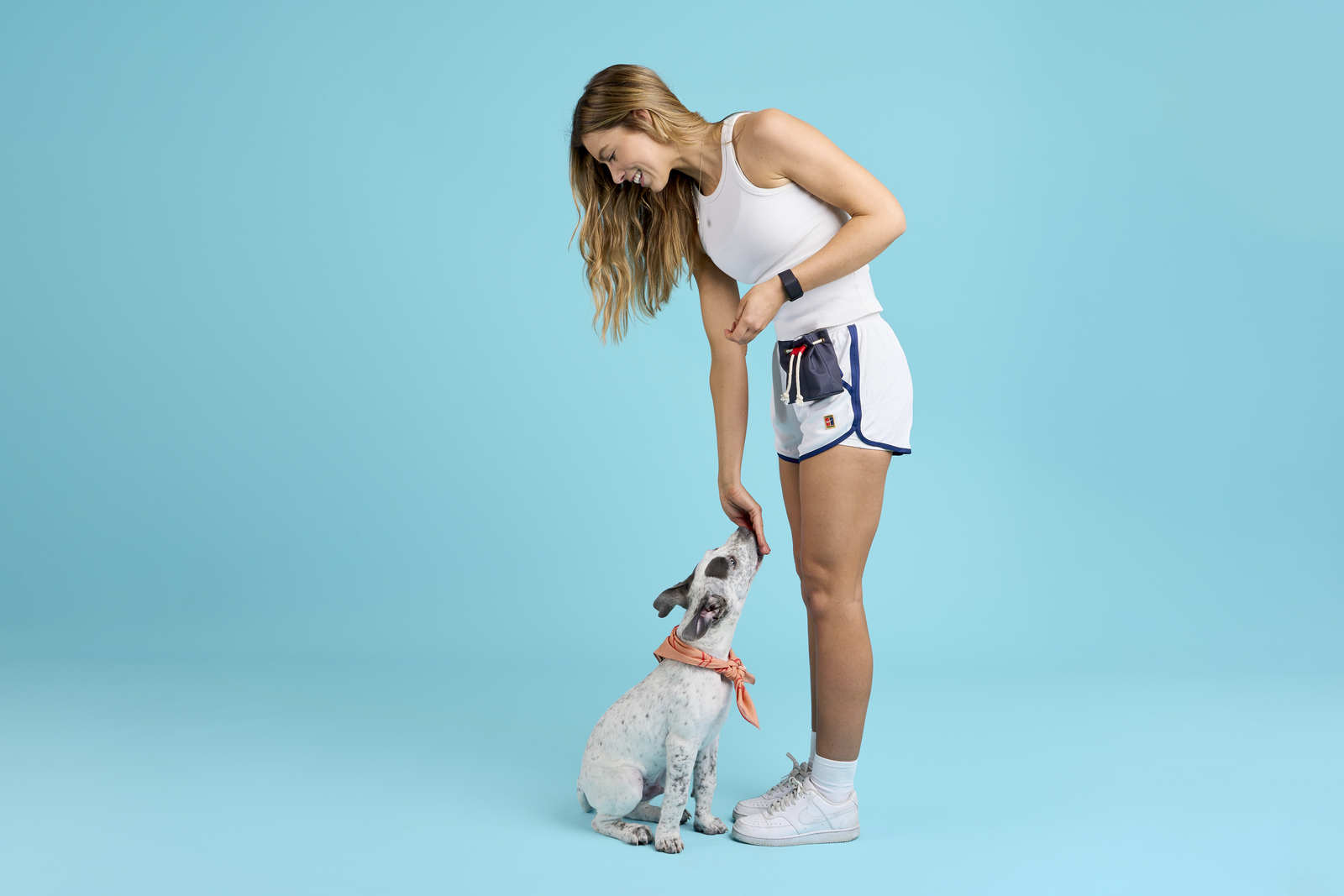 Giving dog treats