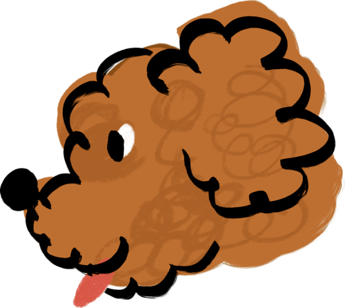 Side on dog illustration