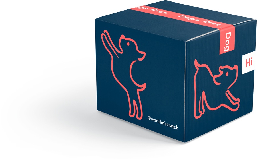 Scratch dog food box