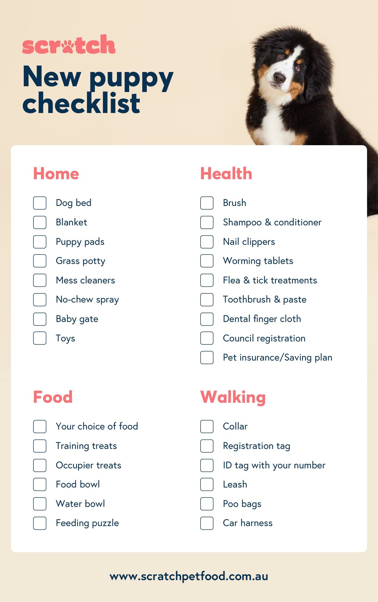 New puppy checklist