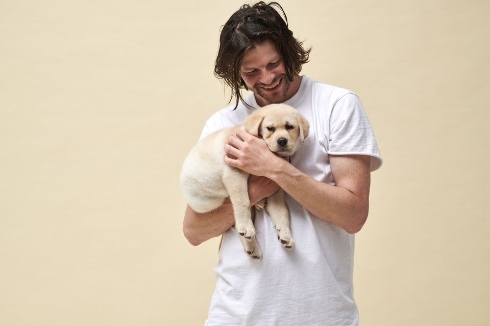 Michael Halligan with dog