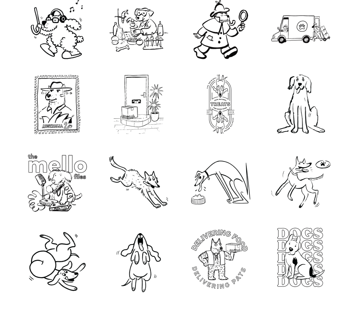 Illustrations to colour in