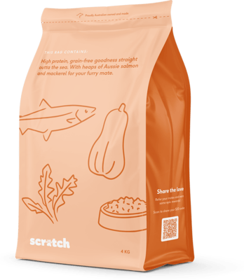 Salmon dog food bag