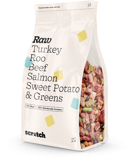 Bag of raw dog food